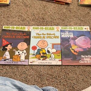 Peanuts Charlie Brown Ready-to-Read Book Set - Yellow, Blue, Purple Covers